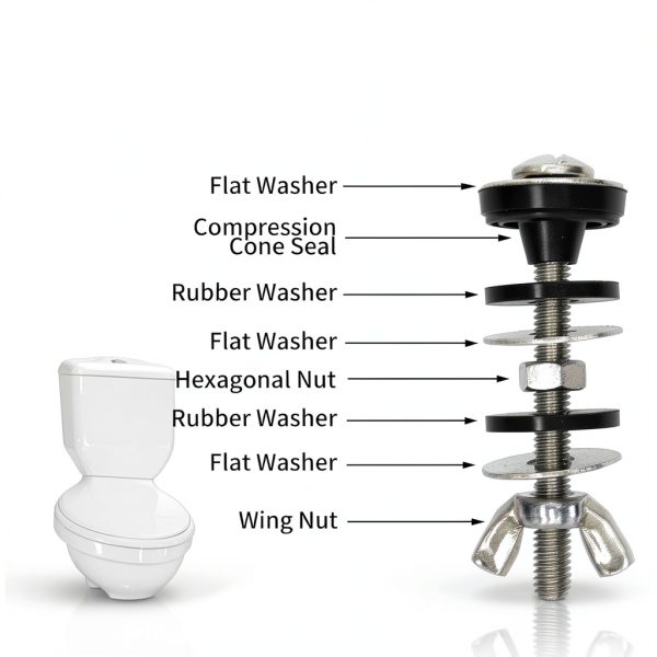 Lovmny Toilet Bolts Stainless Steel Anti Corrosion Easy-3