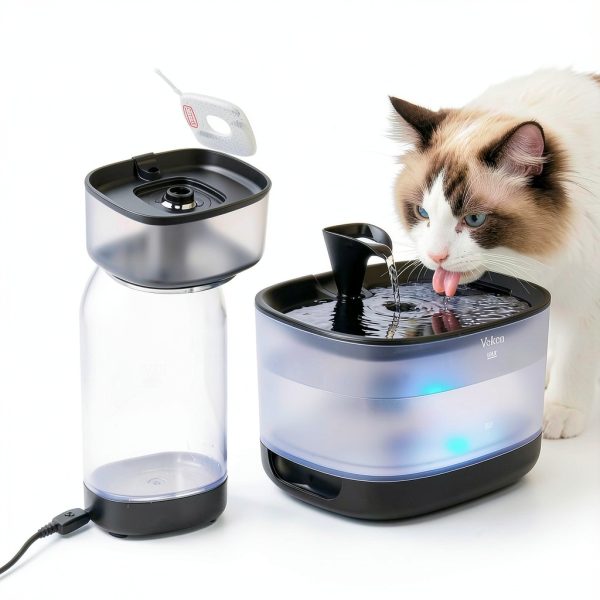 Veken Cat Fountain 84oz Quiet Pump Free Water Dispenser-5