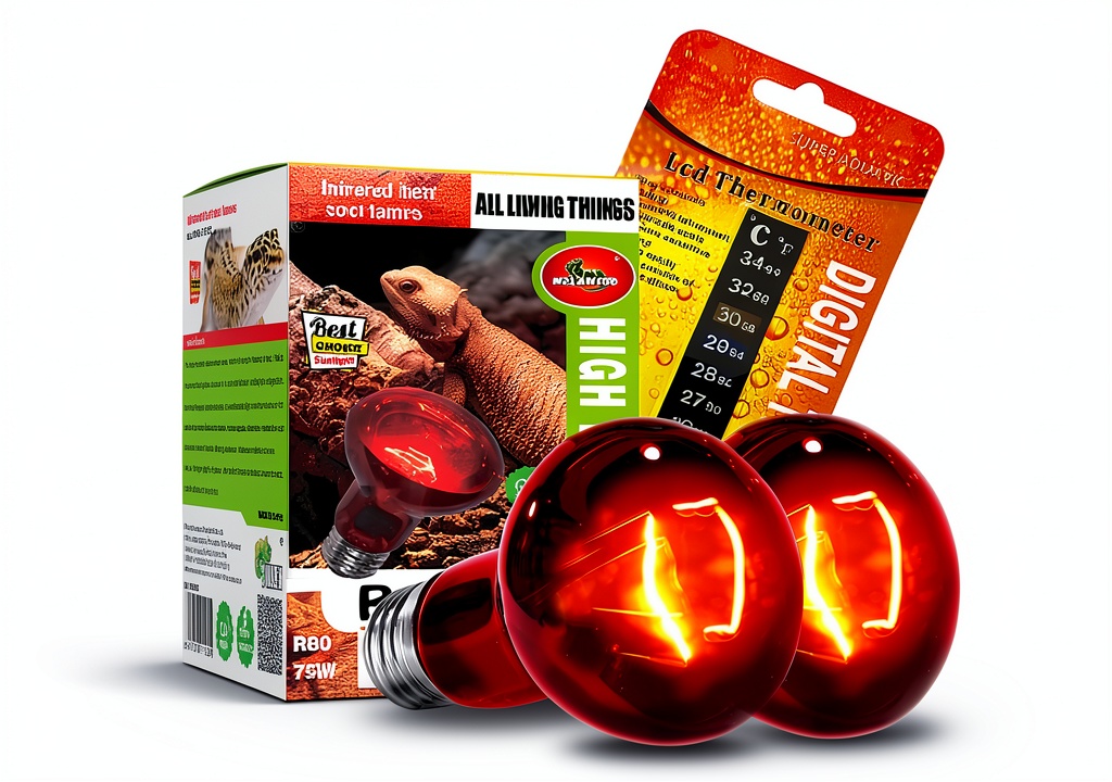 Installing MCLANZOO Reptile Heat Lamp Infrared Bulb for Terrariums on a wooden desk