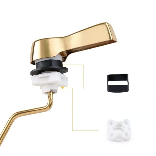 iFealClear Side Mount Toilet Handle Brass Lever-4