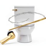 Front Mount Toilet Handle iFealClear Brass Lever-0