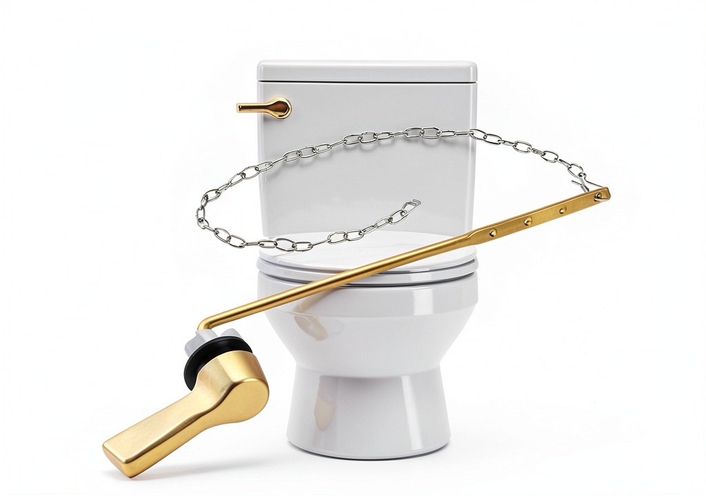 Installing Front Mount Toilet Handle iFealClear Brass Lever on a standard front‑mount toilet tank