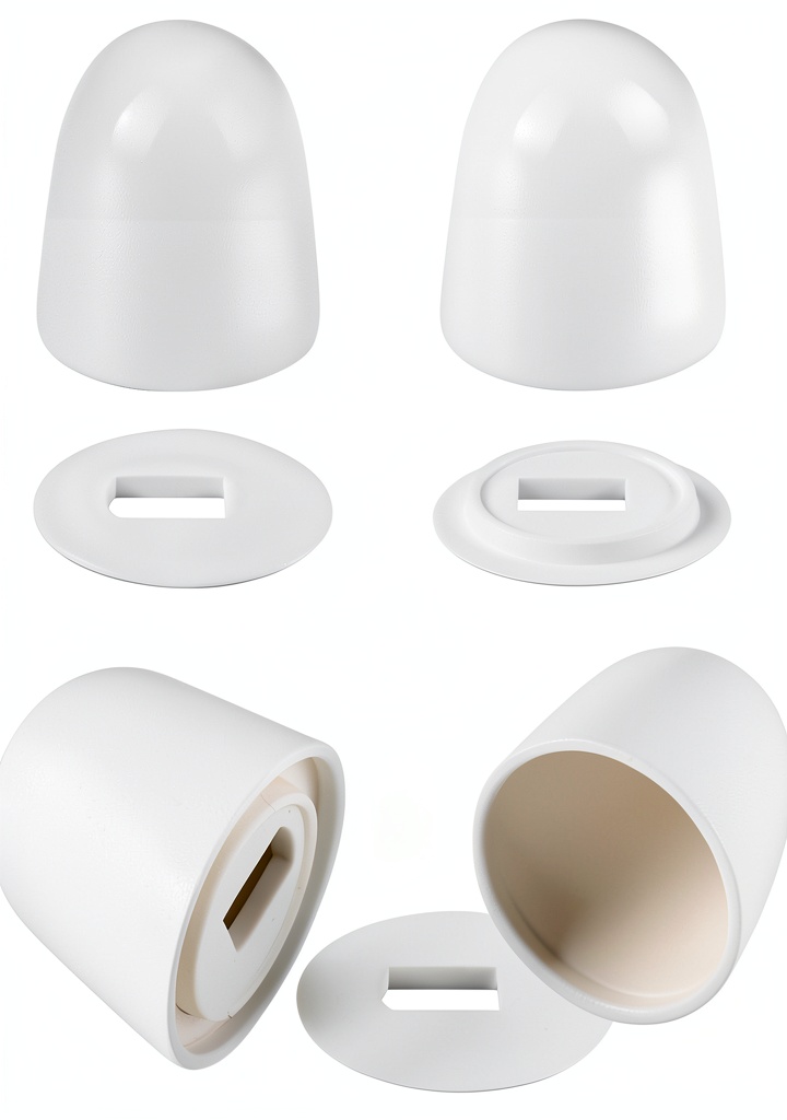 Installing Fyroxx white toilet bolt caps on a bathroom floor