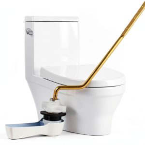 iFealClear Toilet Lever Brass White Side Mount-0