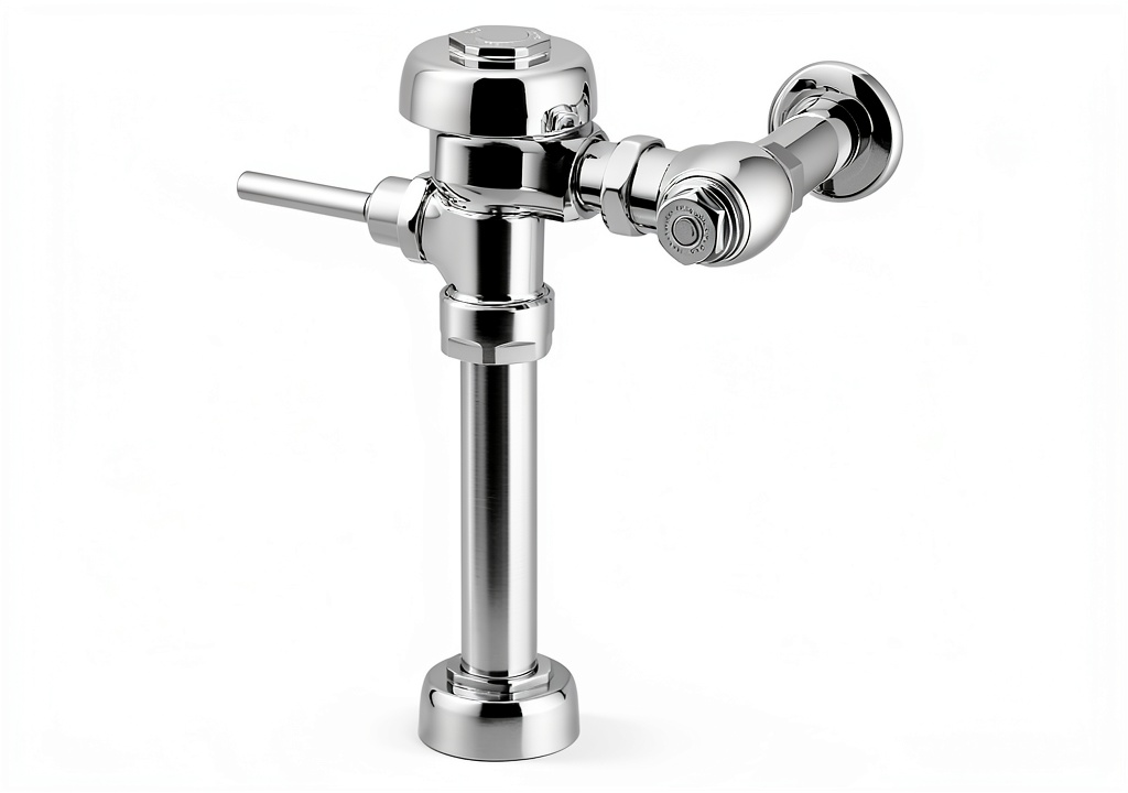 Installing Sloan Flushometer Chrome Water Closet 1.6 GPF on a cast‑wall flange in a commercial restroom