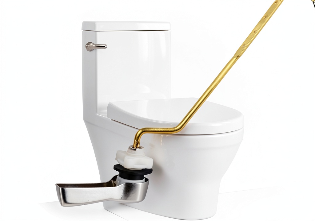 Installing iFealClear Chrome Side Mount Toilet Lever on a wooden bench