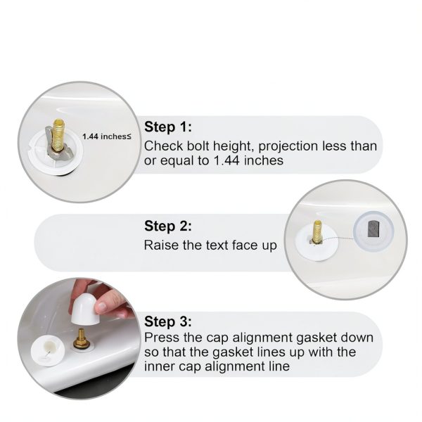 Toilet Bolt Caps Fyroxx ABS White Bathroom Upgrade-5