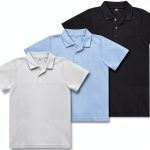 Toulite School Uniform 3‑Piece Short Sleeve Shirt White Blue Navy-0