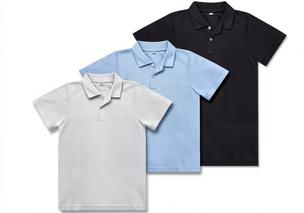 Toulite School Uniform 3‑Piece Short Sleeve Shirt White Blue Navy-0