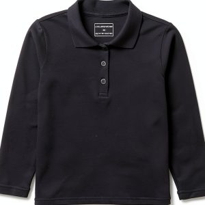 Polo Shirt Long Sleeve Shirt for School Girls Boys Polo Shirts-0