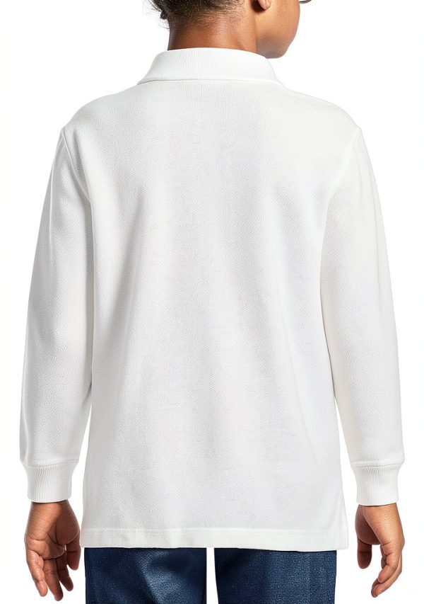 Lands' End School Uniform Kids Long Sleeve Mesh Polo Shirt-1