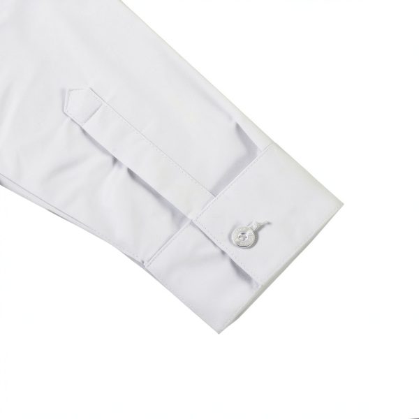 Bienzoe Girls Long Sleeve Shirt White Oxford Collar Ruffle Blouse-4