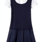 French Toast Girls Pleat 2-fer Dress-0