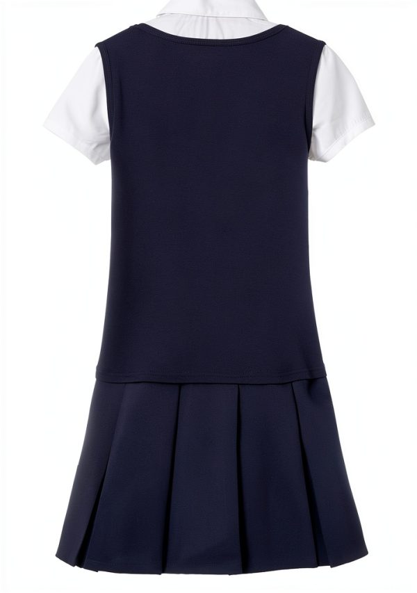 French Toast Girls Pleat 2-fer Dress-1