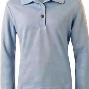 French Toast Girls' Long Sleeve Polo with Picot Trim Collar (Assorted Colors)-0