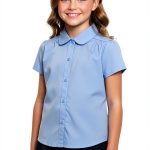 unik Girls Uniform Button Down Blouse White Sky Blue Sizes 5-18-0