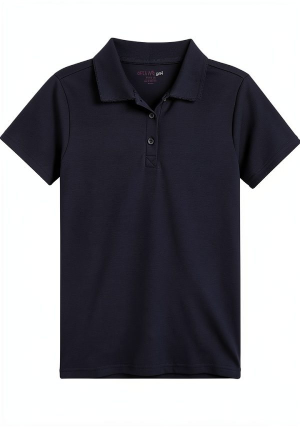 Girls Polo Shirt 3 Pack Short Sleeve Picot Collared School Uniform-4