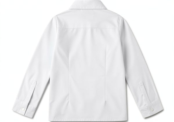 Bienzoe Girls Long Sleeve Shirt White Oxford Collar Ruffle Blouse-1
