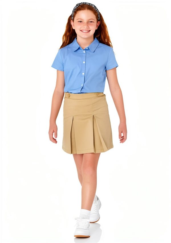 Amazon Essentials Girls Uniform Short Sleeve Poplin Button-Down Shirt-3