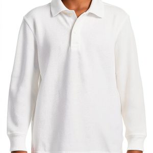 Lands' End School Uniform Kids Long Sleeve Mesh Polo Shirt-0